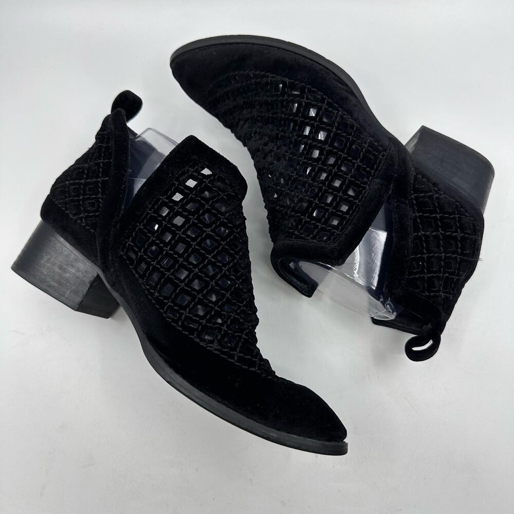 Jeffrey Campbell Taggart Booties Lasercut Leather WMNS US 7.5 Black Boots Heels - Picture 6 of 8
